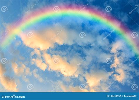 Rainbow in the Sky at Sunset Stock Image - Image of dramatic, beautiful ...