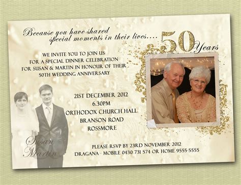 Photo Personalised 50th Wedding Anniversary Invitations - You P… | 50th ...