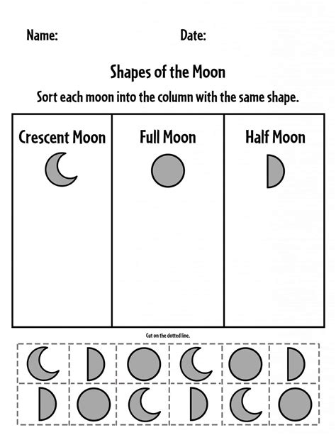 Moon Worksheet For Preschool