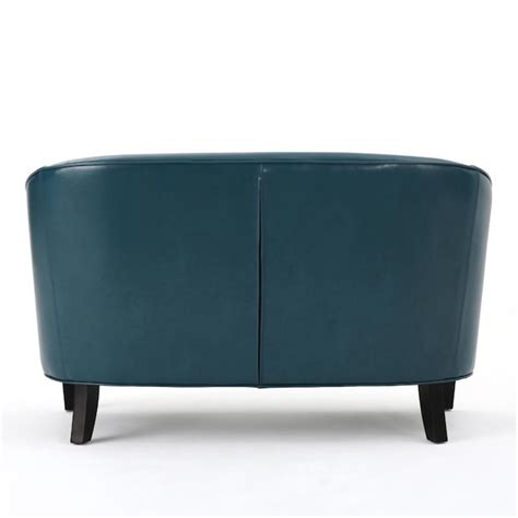 Best Selling Home Decor Justine 48.8-in Modern Teal Faux Leather 2 ...