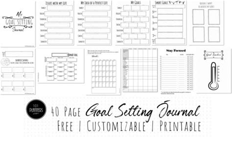 FREE Printable Goal Planner Templates & 40 Page Goal Journal