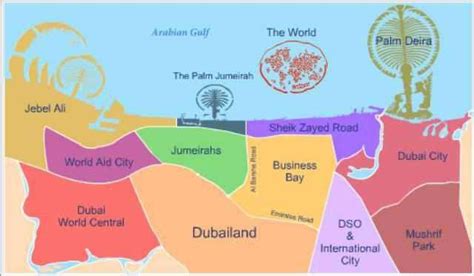 Map of Dubaï boroughs / districts & neighborhoods | Dubai city, Dubai ...