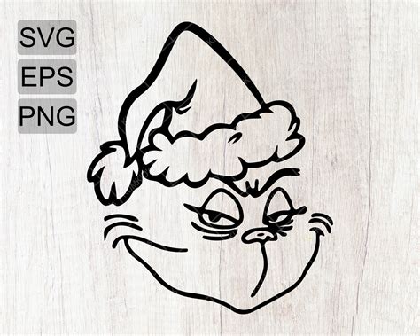 Grinch Hat SVG Grinch facesvg grinch svg files for cricut | Etsy