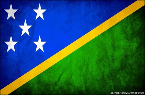 Officially adopted in November 1977, the flag of the Solomon Islands ...