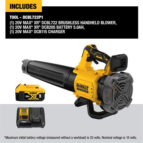 DEWALT 20V MAX* XR Leaf Blower, 125-MPH, 450-CFM (DCBL722P1): Buy ...