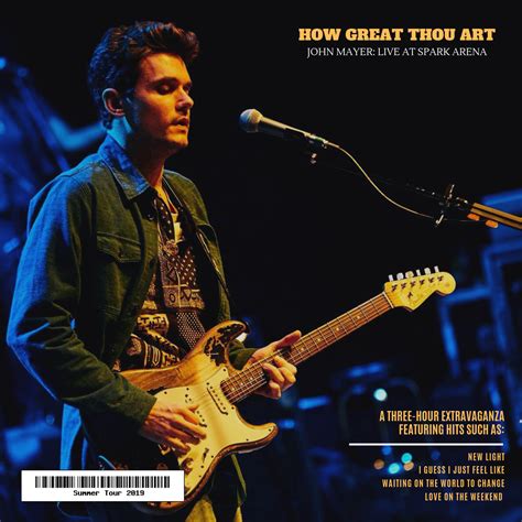 John Mayer Live at Spark Arena (NZ) - Custom Album Cover : r/JohnMayer