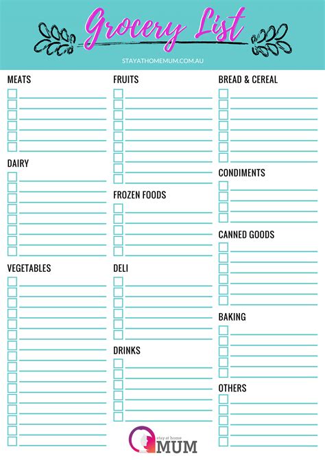 Free Printable Grocery Shopping List - Free Templates Printable