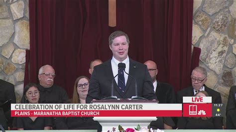 Rosalynn Carter's grandson shares inspiring stories at funeral | 13wmaz.com