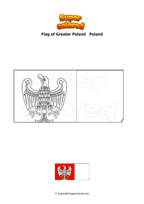 Coloring page Flag of Greater Poland Poland - Supercolored.com