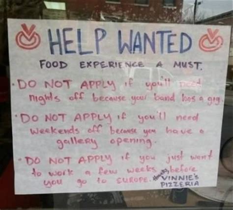 18 Of The Funniest Help Wanted Signs You'll See All Day | Help wanted, Help wanted signs, Help ...