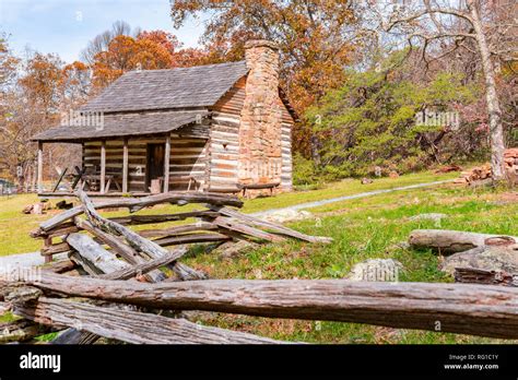 Appalachian Homestead Cabin along the Blue Ridge Parkway in Virginia Stock Photo - Alamy