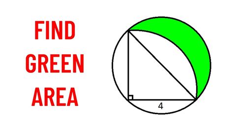 An Amazing Geometry Problem | Calculate Area of the Green Shaded Region ...