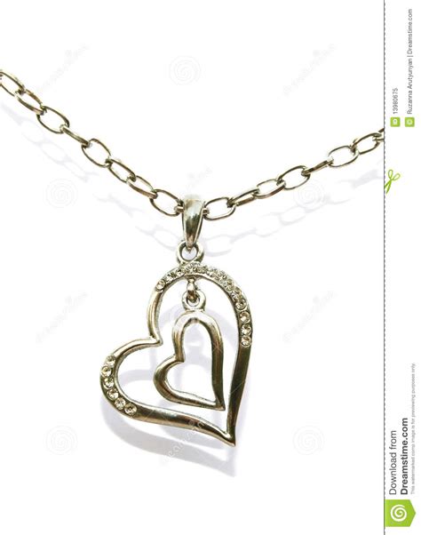 Two hearts necklace stock image. Image of bijou, artwork - 13980675