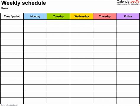 Class Schedule Template Online New Weekly Class Schedule Template | Class schedule template ...