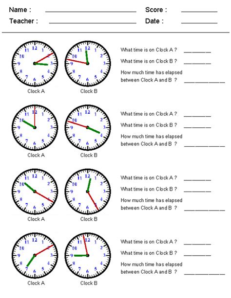 Elapsed Time Worksheet Clock | Activity Shelter