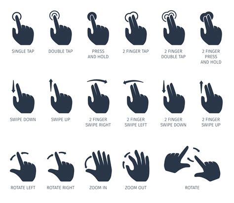 Touch Gestures Icons 427961 Vector Art at Vecteezy