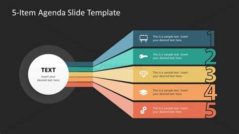 5-Item Editable Agenda Presentation Template - SlideModel