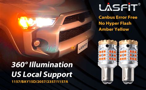 Amazon.com: LASFIT 1157 LED Bulb Amber 2057 7528 LED Turn Signal Light Blinker Bulbs with CANBUS ...