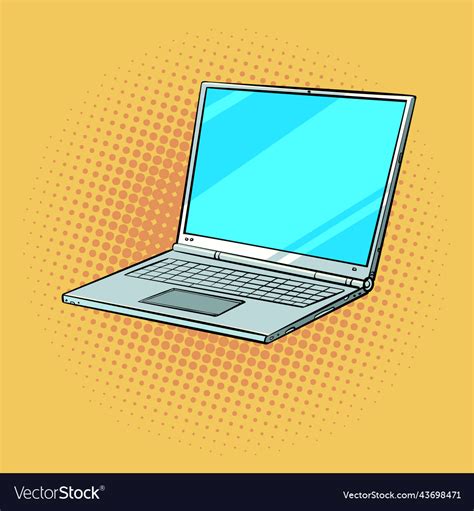 Pop art laptop electronic device carrying Vector Image