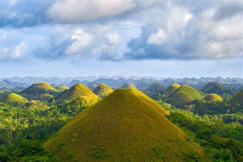 Chocolate Hills, Philippines, Bohol Island. Aerial View From The Drone Stock Image - Image of ...