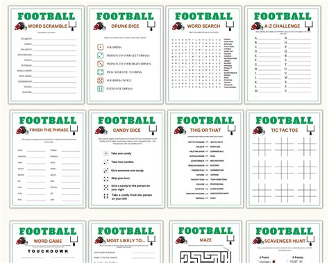 Football Games Bundle, Football Party Games, Football Birthday Party Games, Football Themed ...