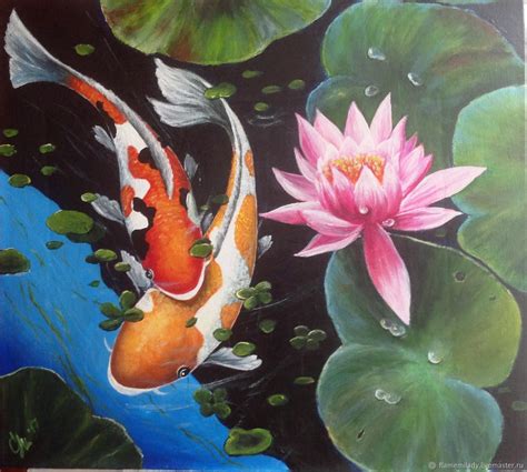 Pictures: " Koi fish " acrylic, oil painting – купить на Ярмарке ...