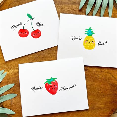 Smiling Fruit Thank You Cards - Free To Download & Print