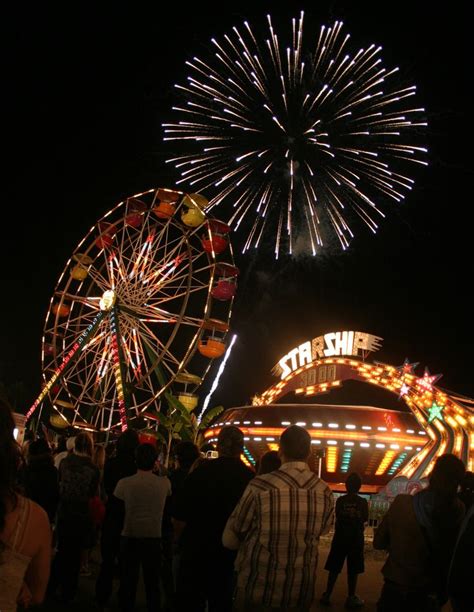 Fireworks above the Carnival Midway at the Ventura County Fair. 2013 Ventura County Fair, "Boots ...