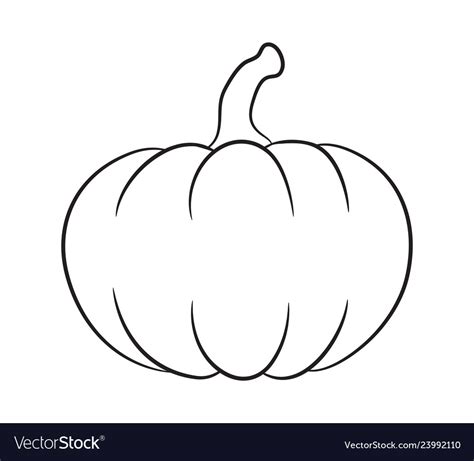 Pumpkin outline design isolated on white Vector Image