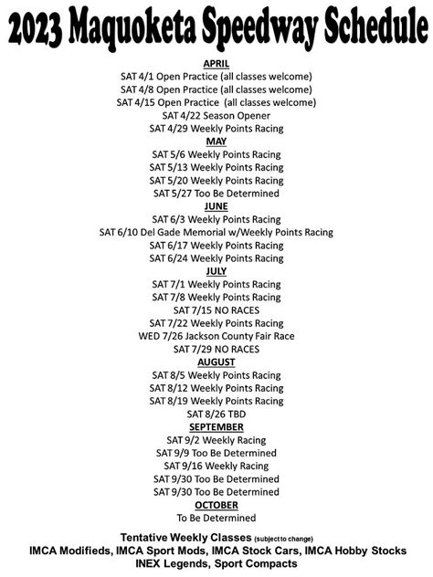 Jackson County Iowa Fair | Speedway Schedule