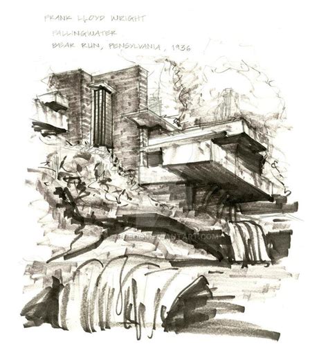 Wright's sketch of Fallingwater | Download Scientific Diagram