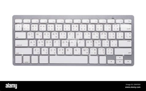 White wireless keyboard top view with keys Stock Photo - Alamy