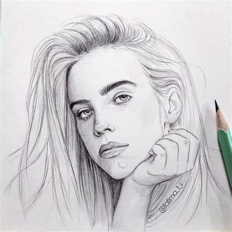 Billie Eilish pencil sketch в 2020 г