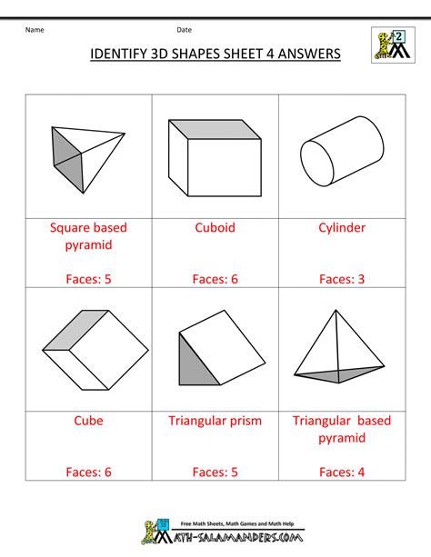 3d Shapes Worksheets