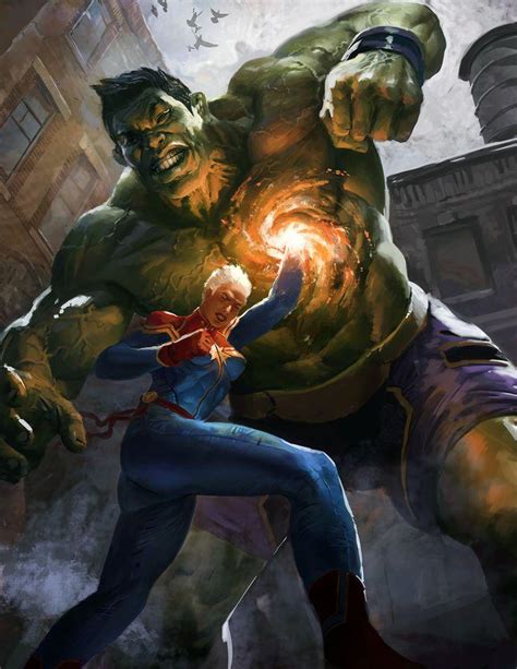 Captain Marvel VS Hulk by Artem Shukaev : r/Marvel