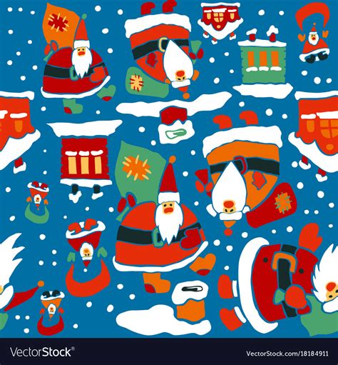 Cartoon christmas wrapping paper Royalty Free Vector Image