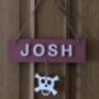 Personalised Name Sign Door Plaque With Pirate Skull By The Little Sign Company ...