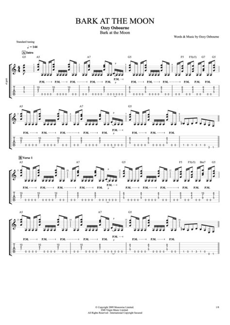 Bark at the Moon Tab by Ozzy Osbourne (Guitar Pro) - Full Score ...