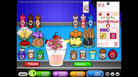 Papa's Freezeria HD - Everything In The Toppings Station Unlocked - YouTube