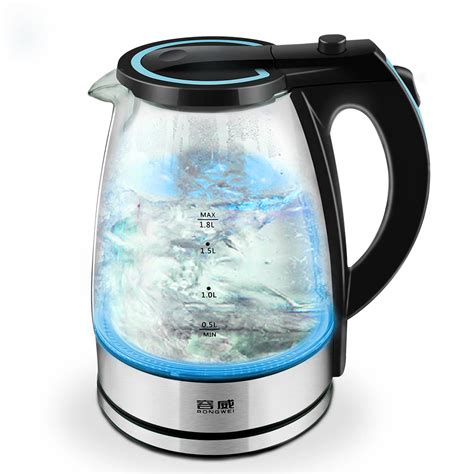 Nest Arrival Amazing Blue Led Glass Electric Kettle Automatic Electric Glass Kettle, Kitchen ...