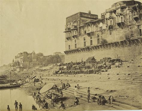 View of Varanasi Ghats, Temples and Architectures - c1870's - Old ...