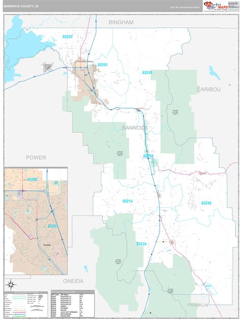 Bannock County, ID Wall Map Premium Style by MarketMAPS - MapSales