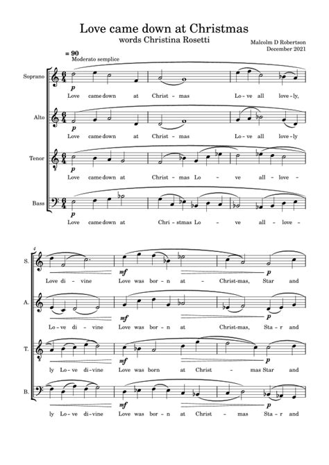 Love Came Down at Christmas Sheet Music | Malcolm D Robertson | SATB Choir