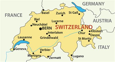 Switzerland Map With Cities - San Antonio Map