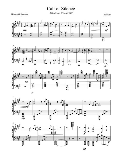 Attack on Titan - Call of Silence (Piano) sheet music for Piano download free in PDF or MIDI