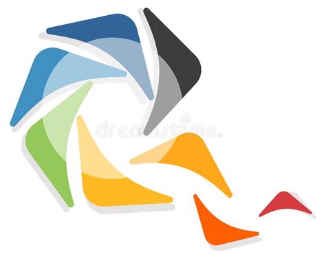 Logo of Boomerang Shapes on the Fly in the Air. Stock Vector ...