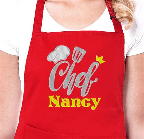 Chef Embroidered Apron, Personalised Apron | Embroidered apron ...