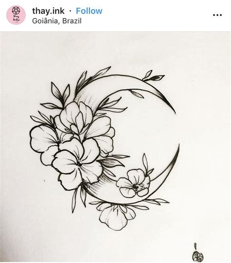 Flower moon tattoo | Flower tattoo designs, Moon tattoo designs, Cool ...