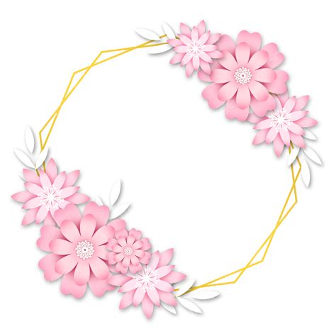 Paper Cut Flower Border Pink, Flowers, Frame, Paper Cutting PNG Transparent Clipart Image and ...