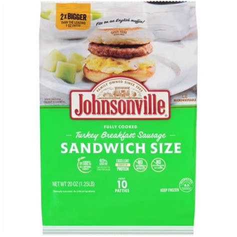 Johnsonville® Fully Cooked Sandwich Size Turkey Breakfast Sausage ...